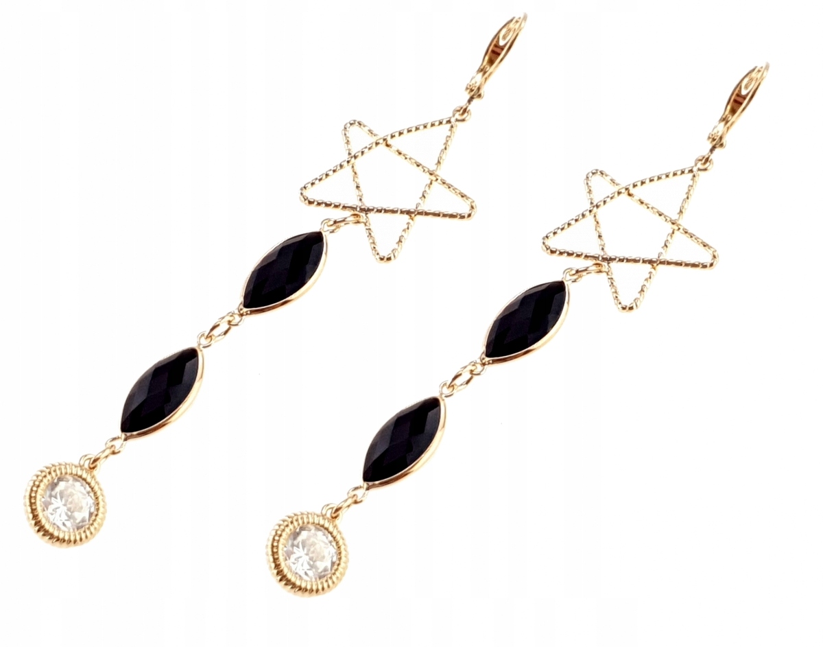 

824 Ekskluzywne kolczyki złote cyrkonia pozłacane