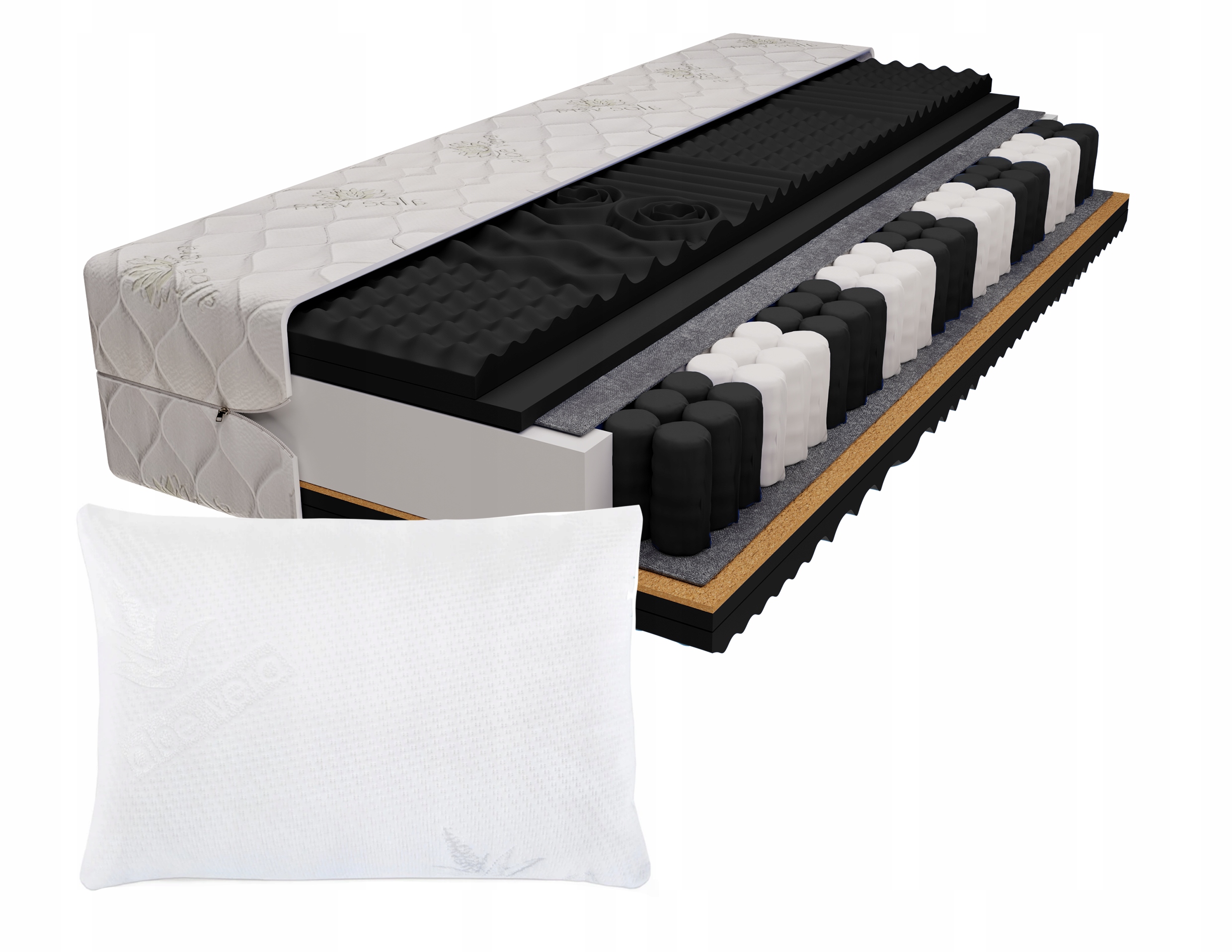 Materac 120x200 kokos pocket kieszeniowy