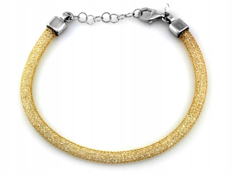 Stříbrný náramek 925 jako dárek roztažitelný r20 z pozlaceného stříbra