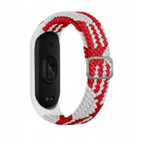 Beline pasek Mi Band 3/4 Textile red/white czerwony/biały