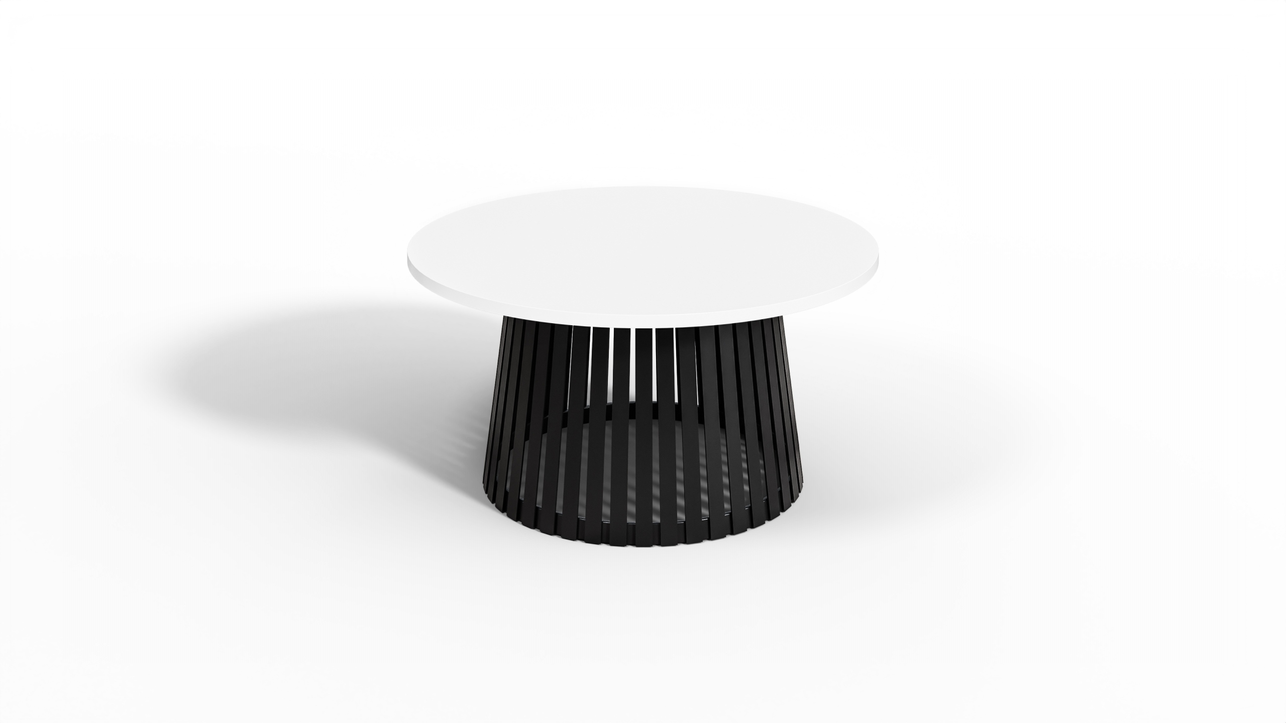 Konferenční stolek Abel 75 cm bílý – moderní kulatý stolek do obývacího pokoje