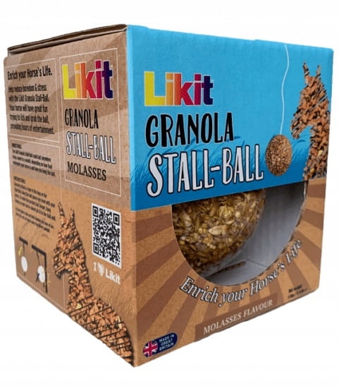 Lízátko pro koně Likit Granola Stall Ball molasses 1,6 kg melasa