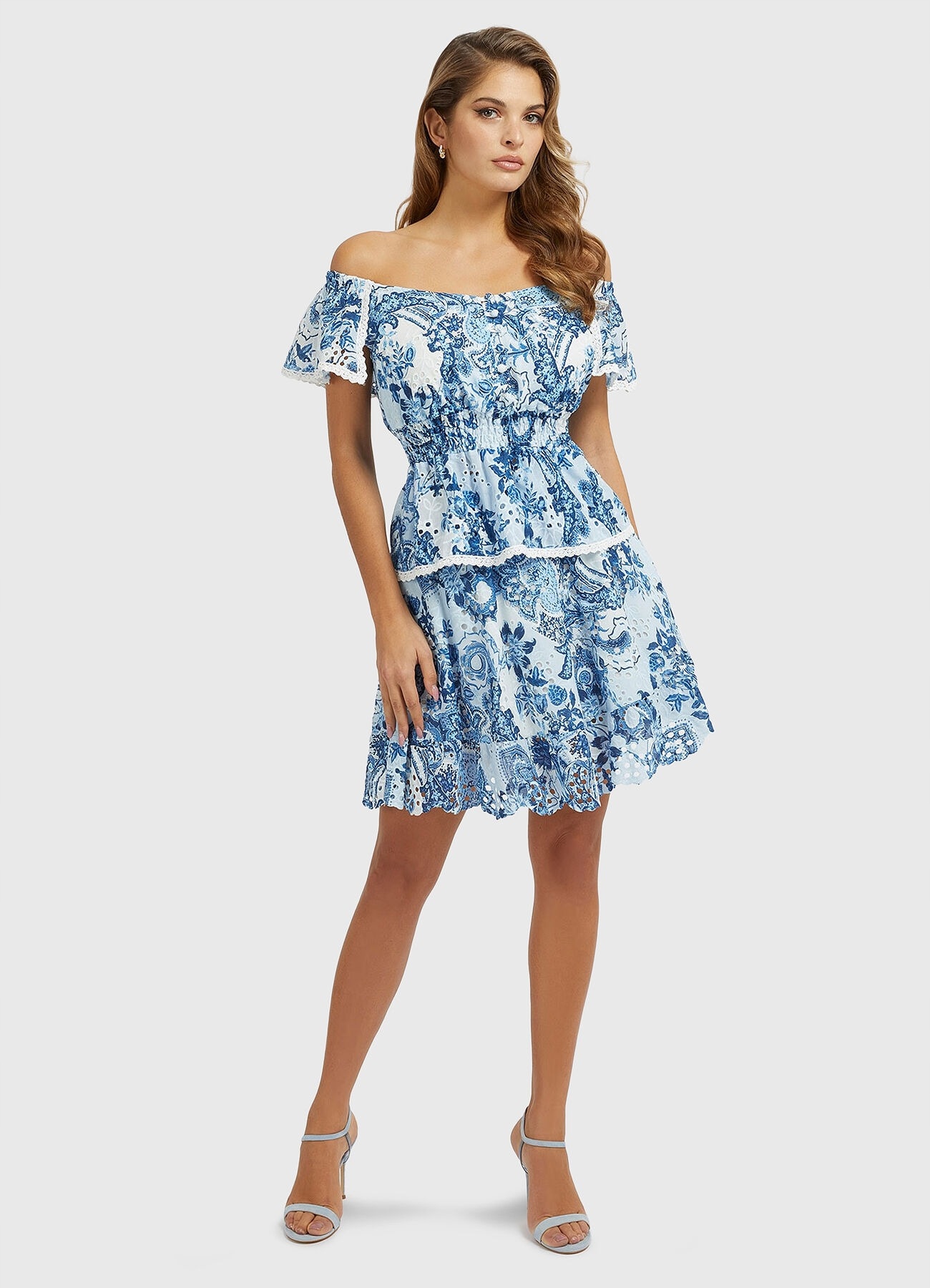 Guess Vzorovaná Halenka Off Shoulder (s)