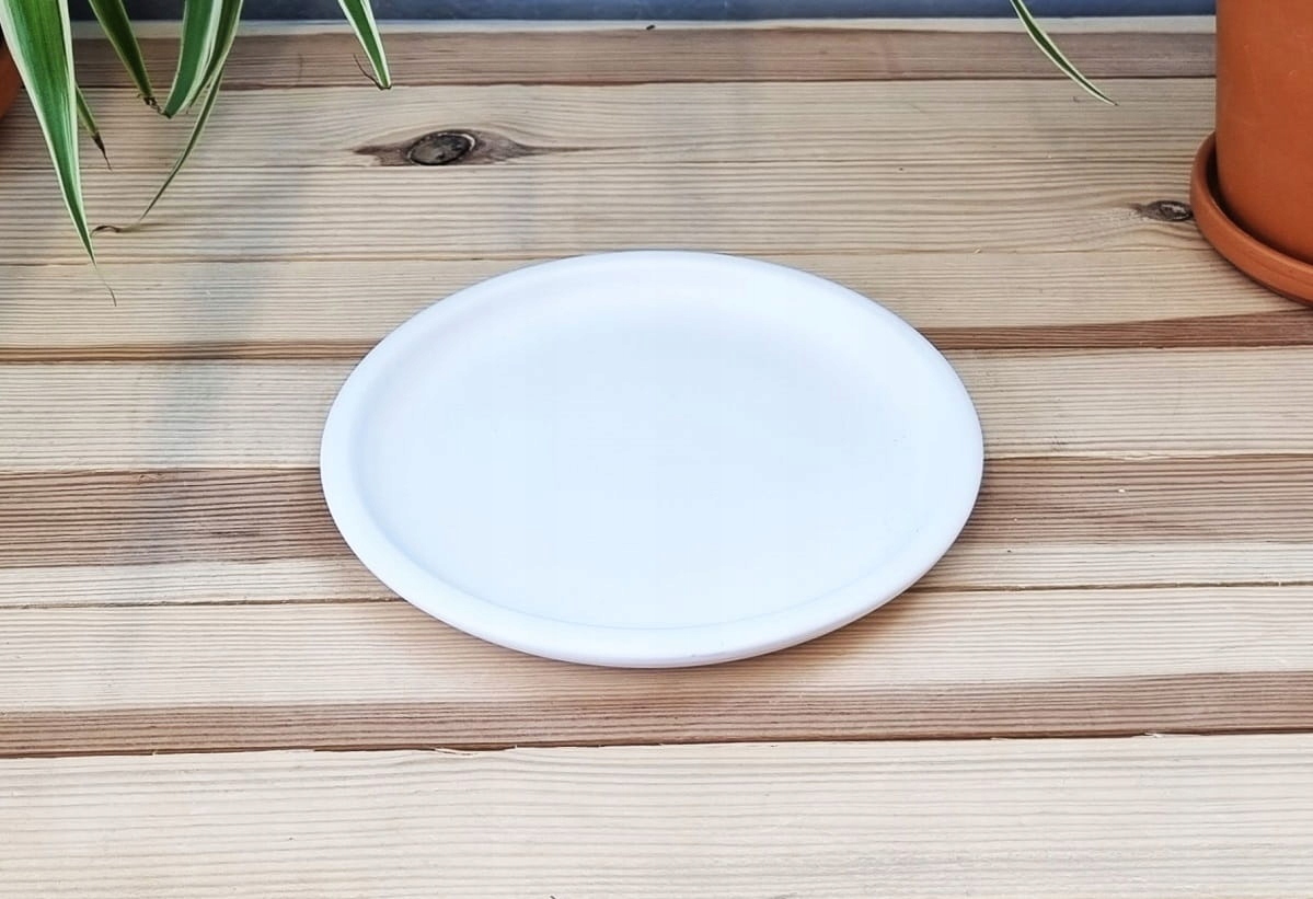 Podstawka pod doniczkę CERAMICZNA BIAŁA 16cm - spodek doniczkowy Materiał wykonania ceramika