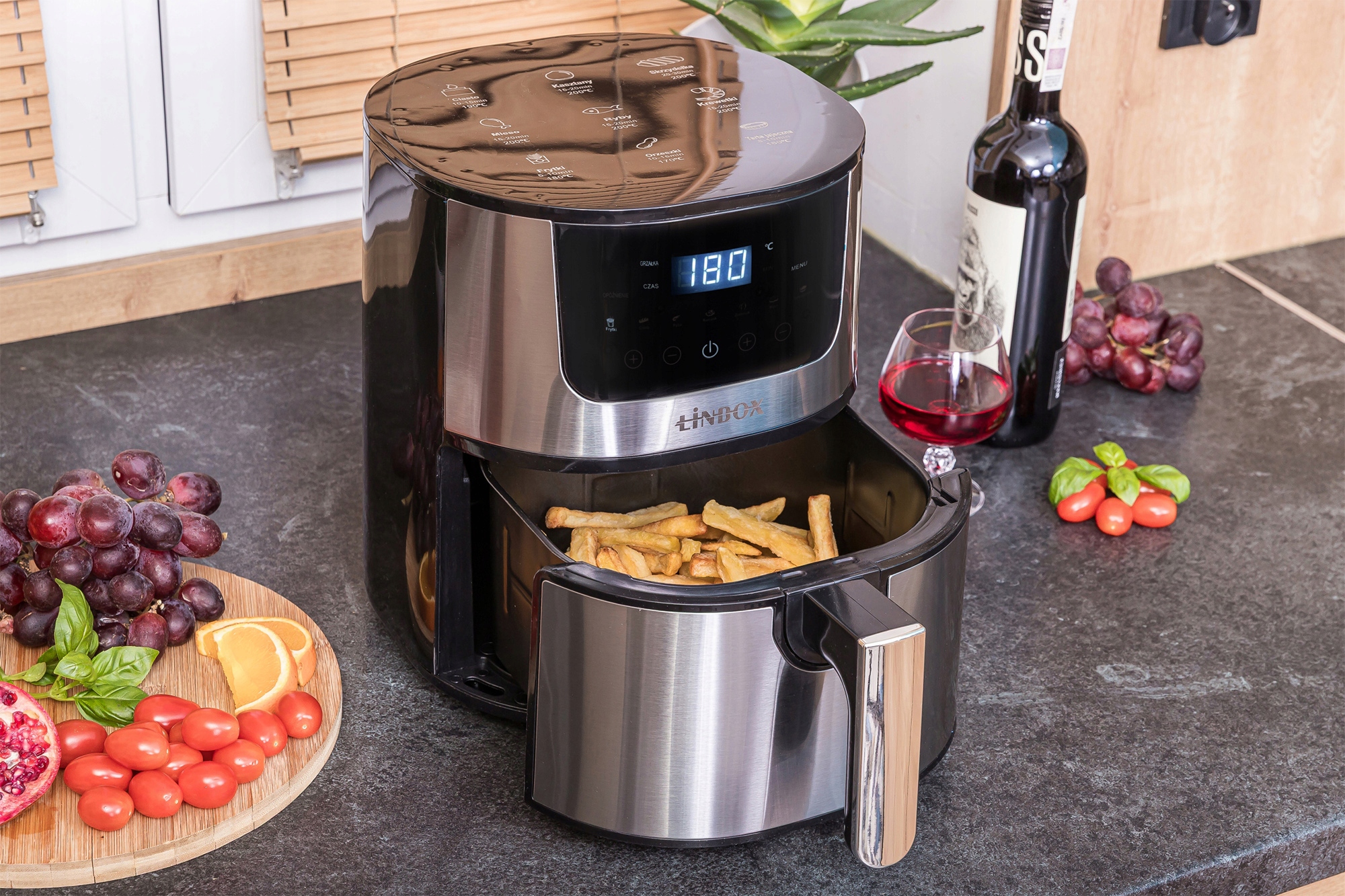 FRYTKOWNICA BEZTŁUSZCZOWA AIR FRYER LINBOX CZARNA Marka Linbox