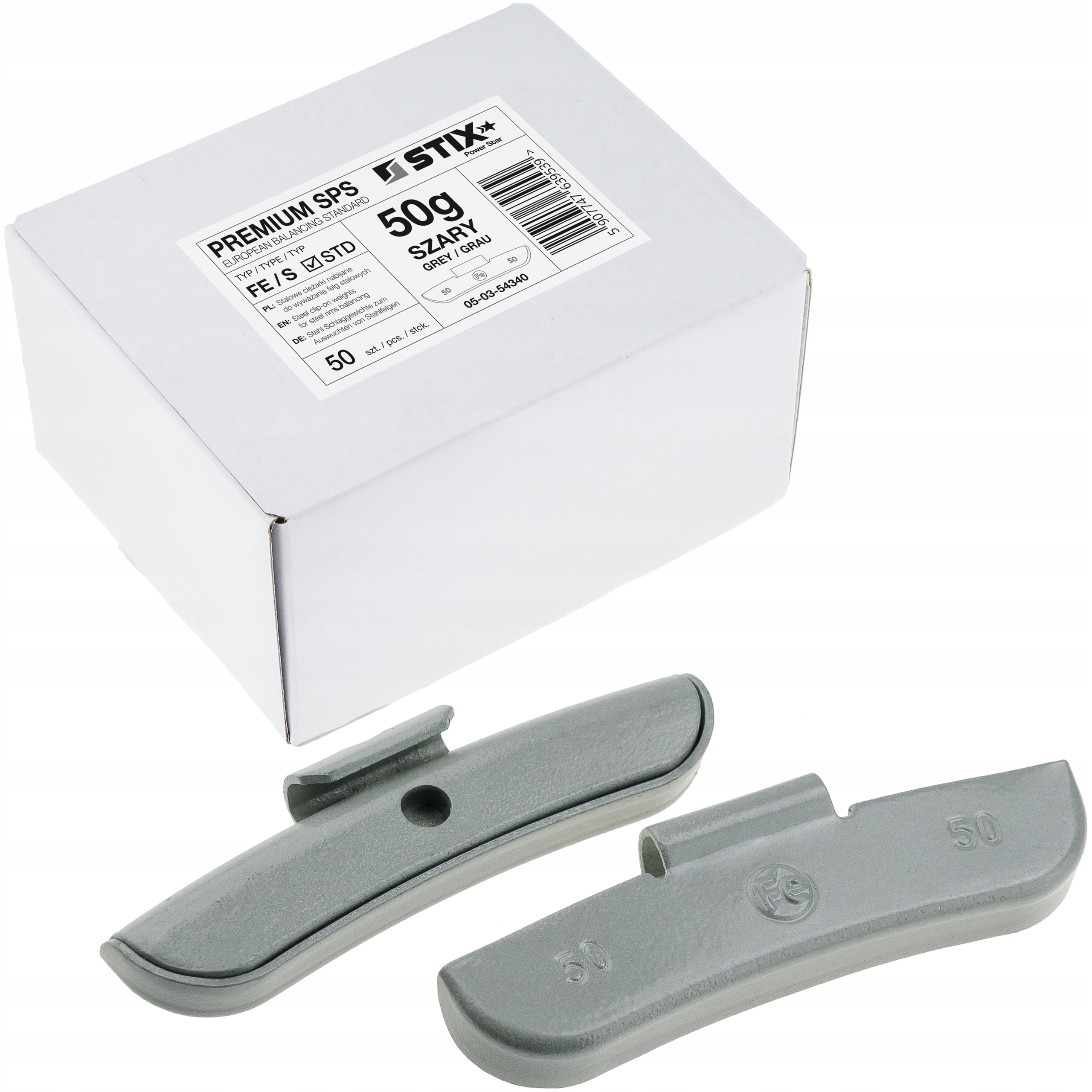 CIĘŻARKI NABIJANE STALOWE DO FELG STALOWYCH STD FE/S 50G 50 SZT. STIX