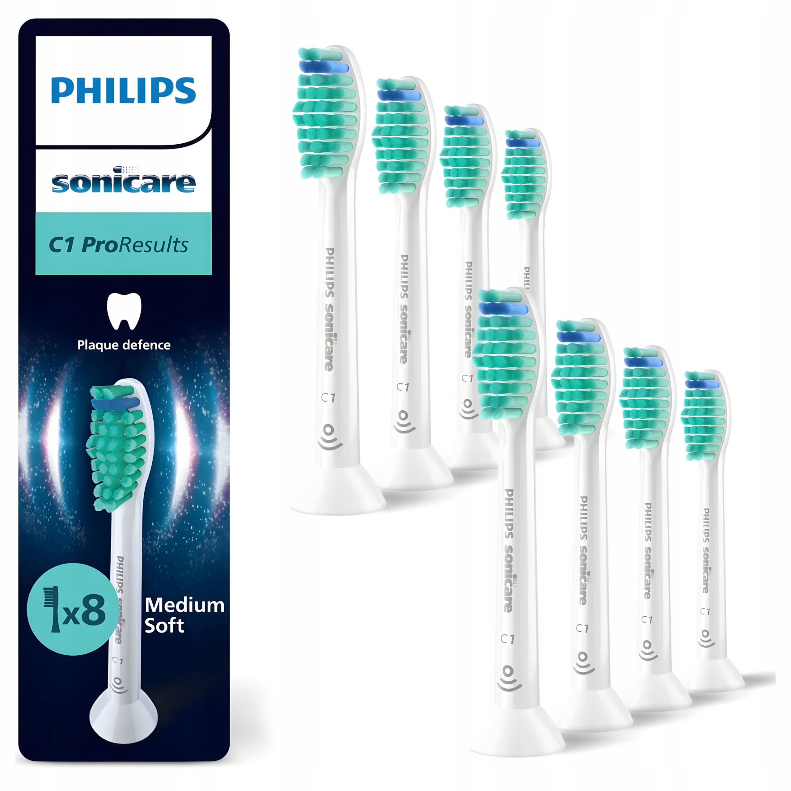 Końcówki do Szczoteczki Sonicznej Philips ProResults Zielone 8-pak