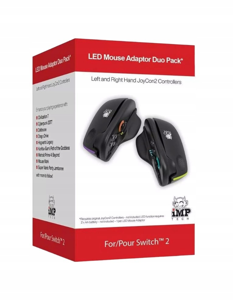 Nintendo Switch 2 Adaptery Myszy Joy-con 2 Led Imp Tech Duo Pack