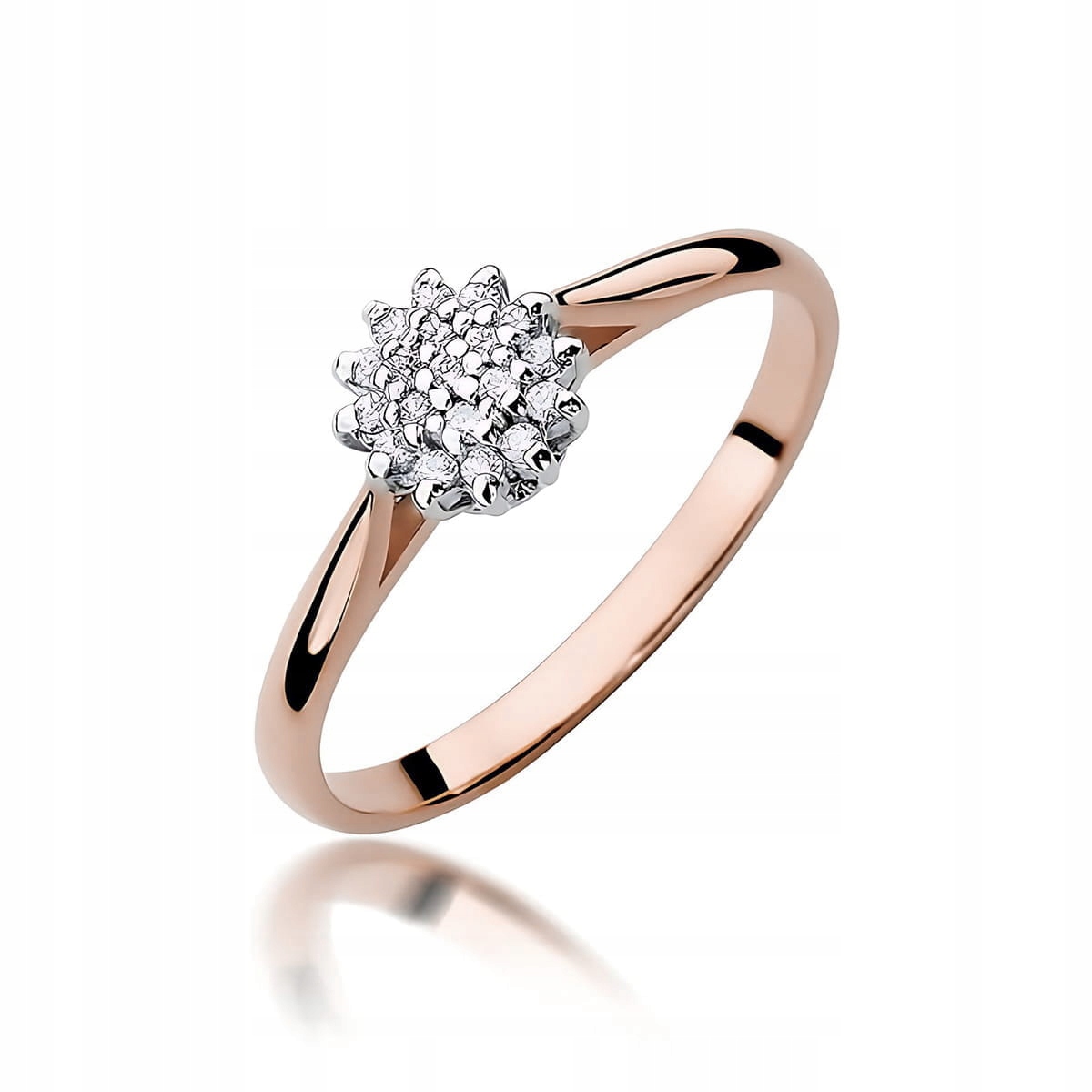 Prstýnek z růžového zlata 585 pro zásnuby lab diamant, elegantní, dámský