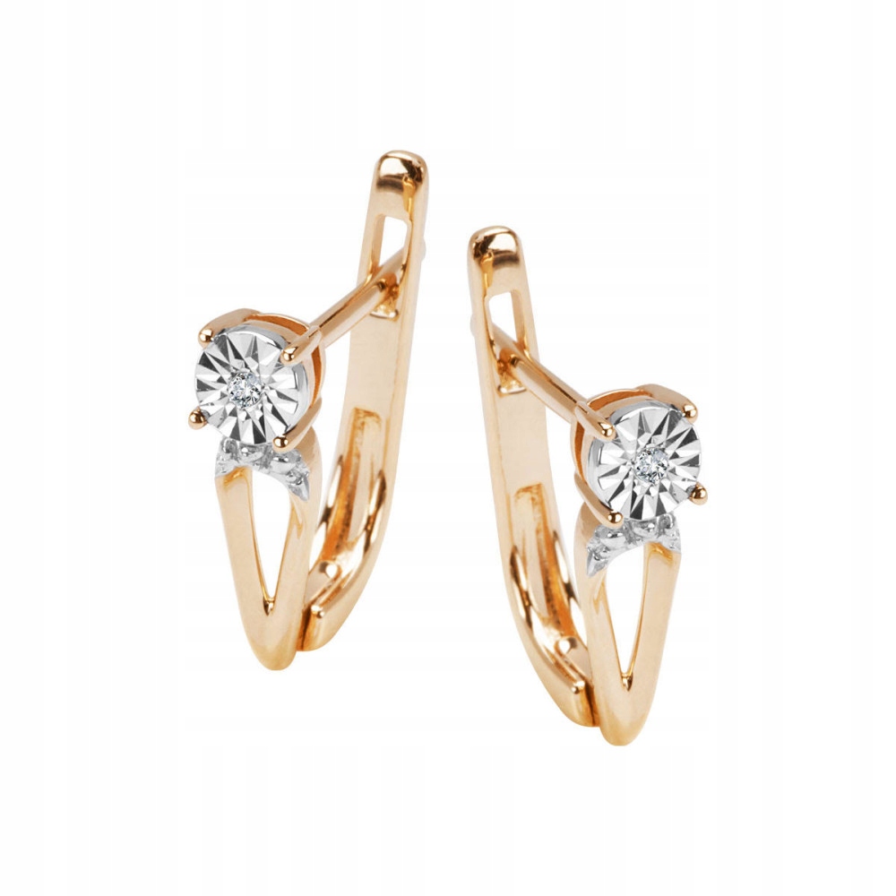 Złote Kolczyki z Diamentami GZ15913 Verona Jewellery
