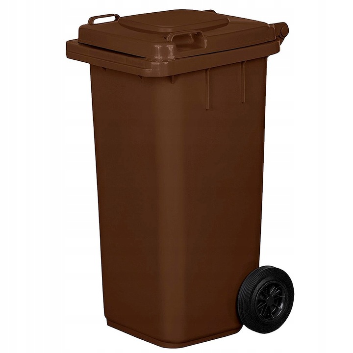Pojemnik Kosz 120L Na Śmieci Brązowy na odpady biodegradowalne Bio
