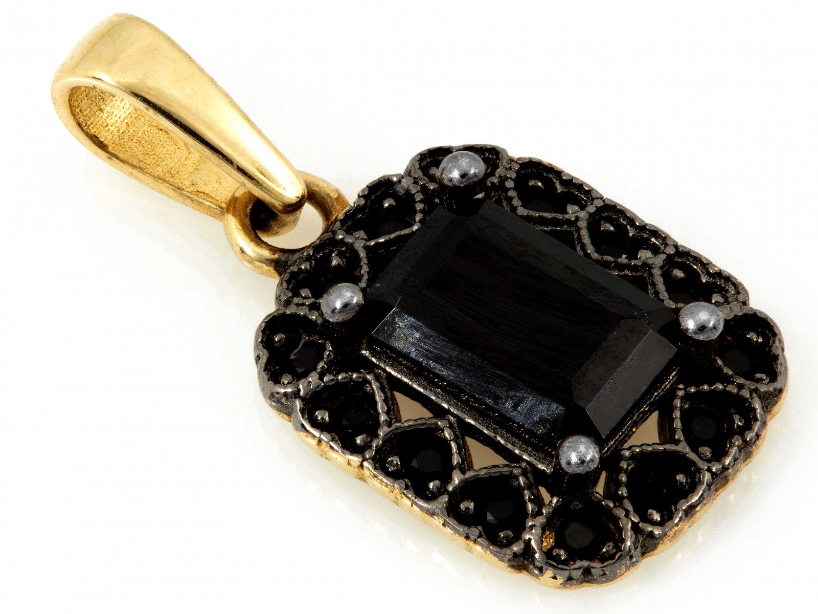 Zlatý přívěsek 585 s černými zirkony 0.80g zlato elegantní šperky