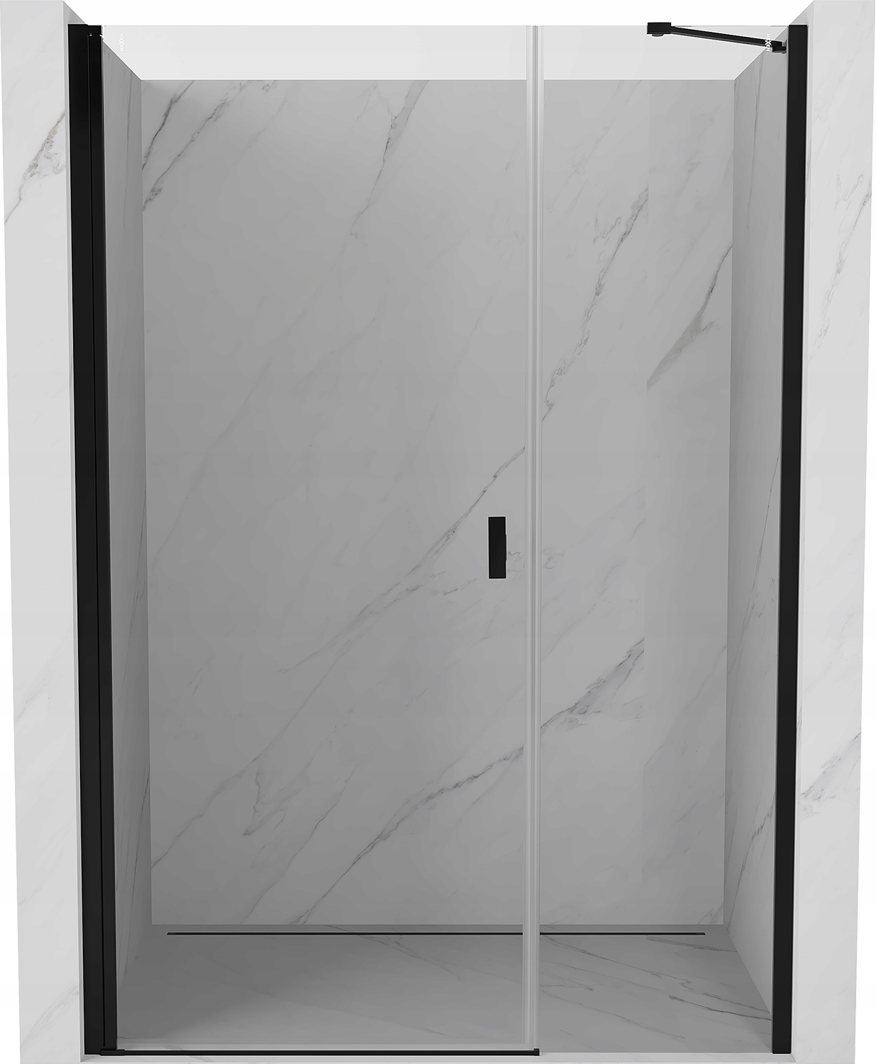 Mexen Mist-b Drzwi Prysznicowe Uchylne 105 CM Transparent Czarne