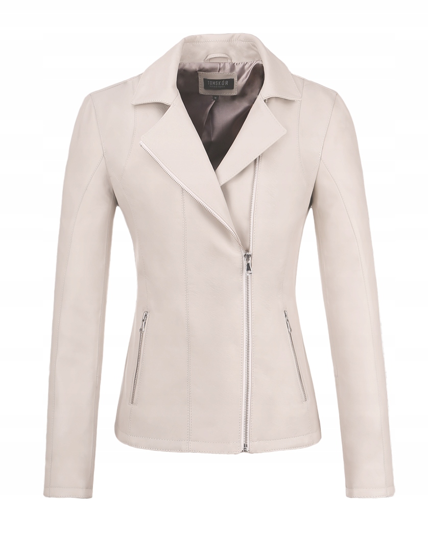 Kožená Dámská Ramoneska Brita Slonová Kost M