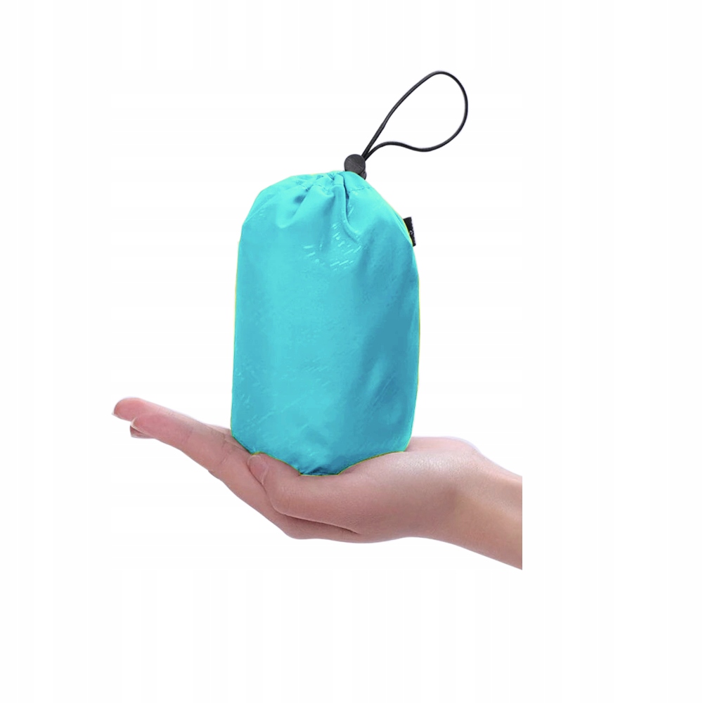 KURTKA PRZECIWDESZCZOWA Z KAPTUREM WIATRÓWKA LEKKA UNISEX NIEBIESKA XXXL Wzór dominujący bez wzoru