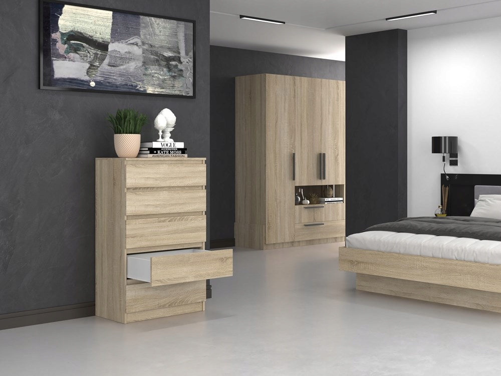 NOWOCZESNA KOMODA 70CM DĄB SONOMA SŁUPEK REGAŁ SZAFKA SALON POKÓJ KORYTARZ Kod producenta M-MP-K-MAL-M5-SON