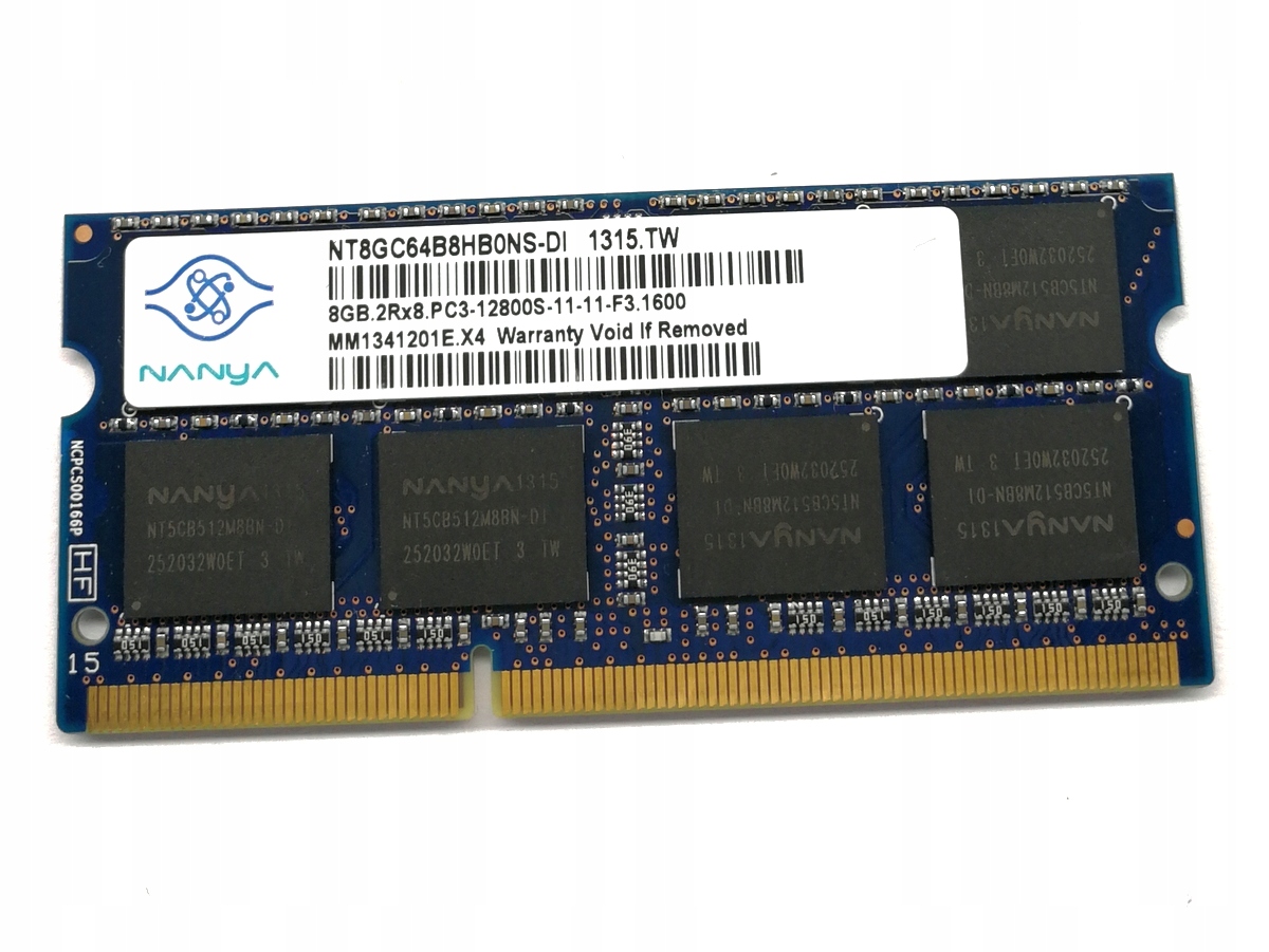 Nowa Pamięć Ram Nanya 8GB DDR3 1600MHZ 1.5V Sodimm