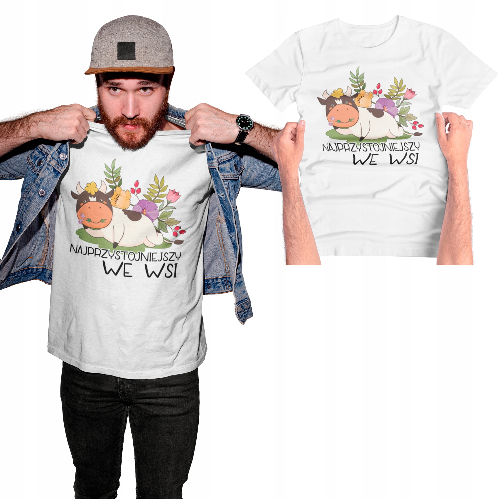 

Tshirt Męski Najpiękniejszy We Wsi Dzień Chłopaka