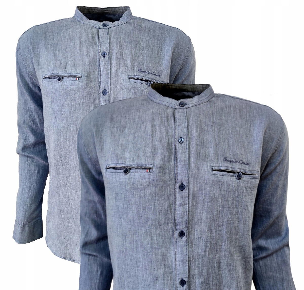 Lněná košile s vyhrnutým rukávem 3XL Bagarda