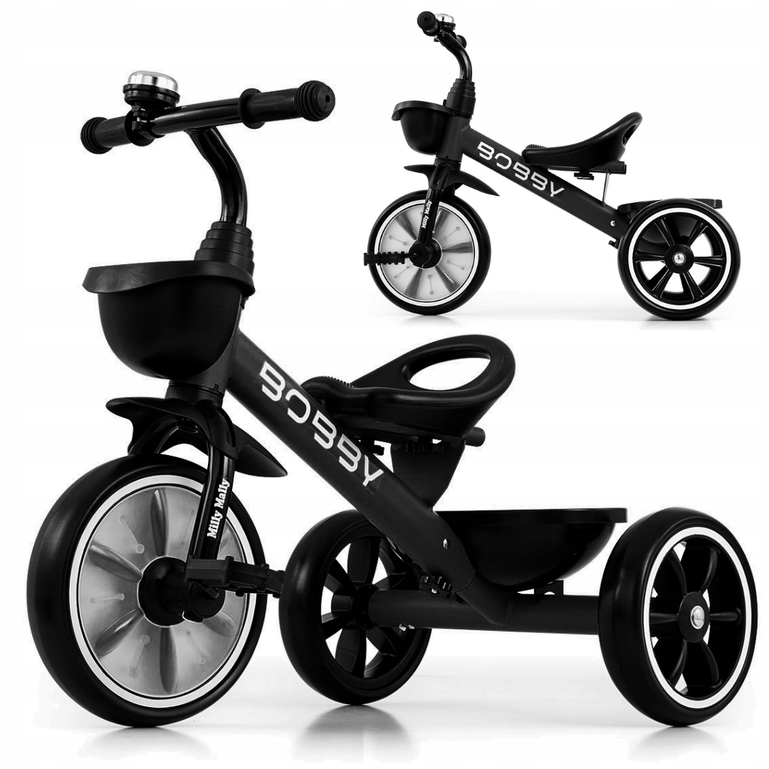 Rowerek Trójkołowy dziecięcy jeździk Bobby Milly Mally Black czarny