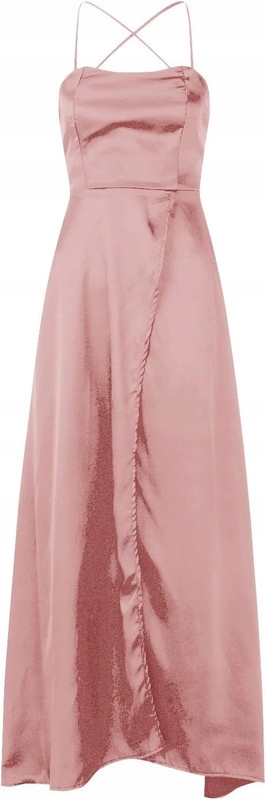 Šaty maxi večerní na svatební hostina ramínka saténová elegantní