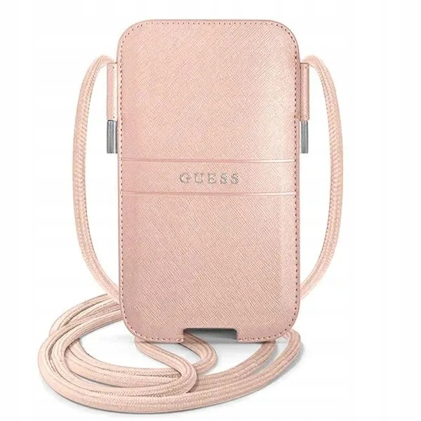 Torebka Guess Saffiano Strap 6,7" na telefon różowa Guess
