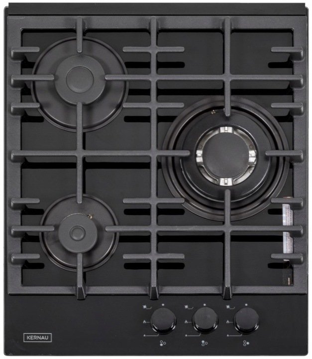 Plynová varná deska Kernau Kgh 4346.1TCIB 3 pole 44 cm tvrzené sklo