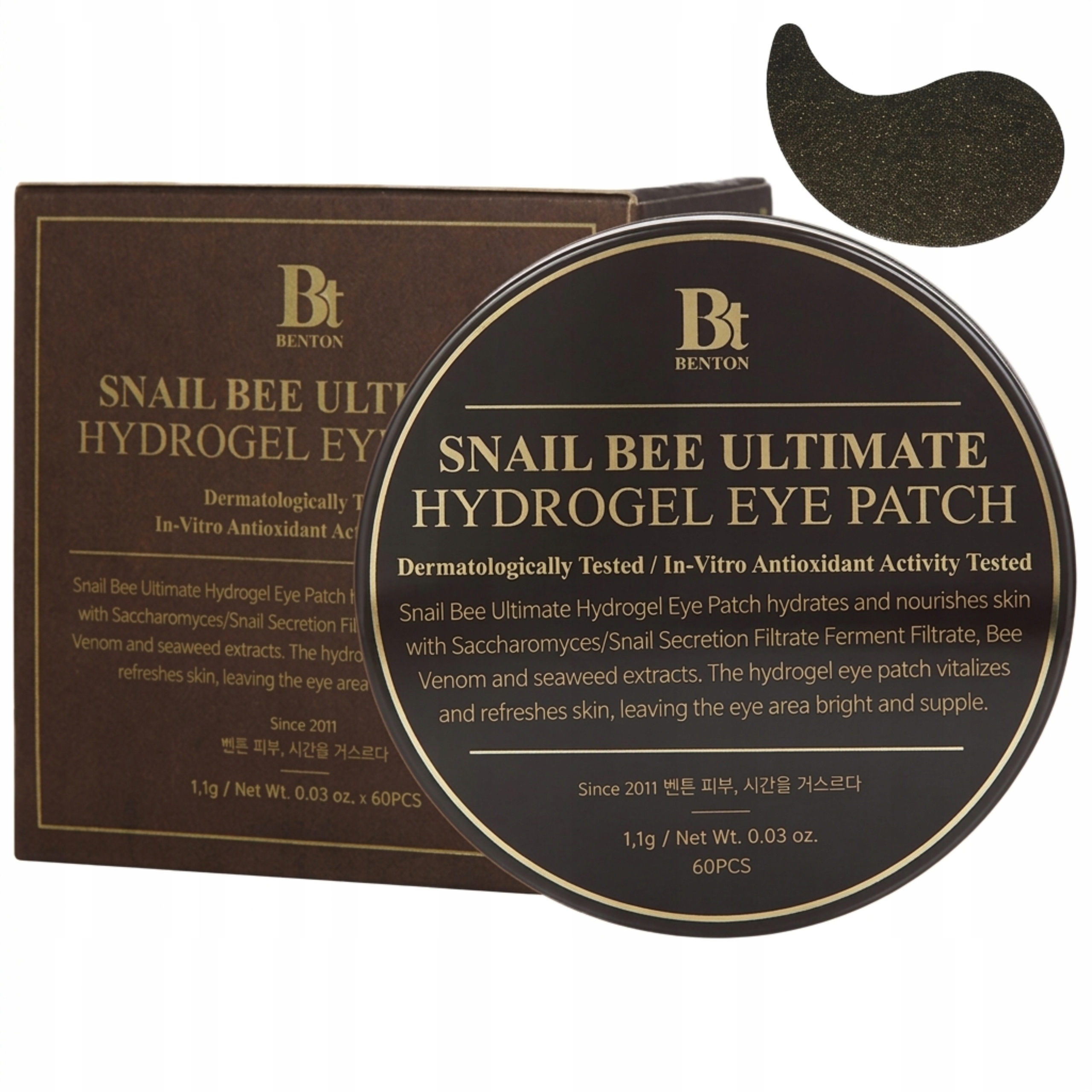 Náplasti pod oči Benton Snail Bee Ultimate Hydrogel Eye Patch 60ks