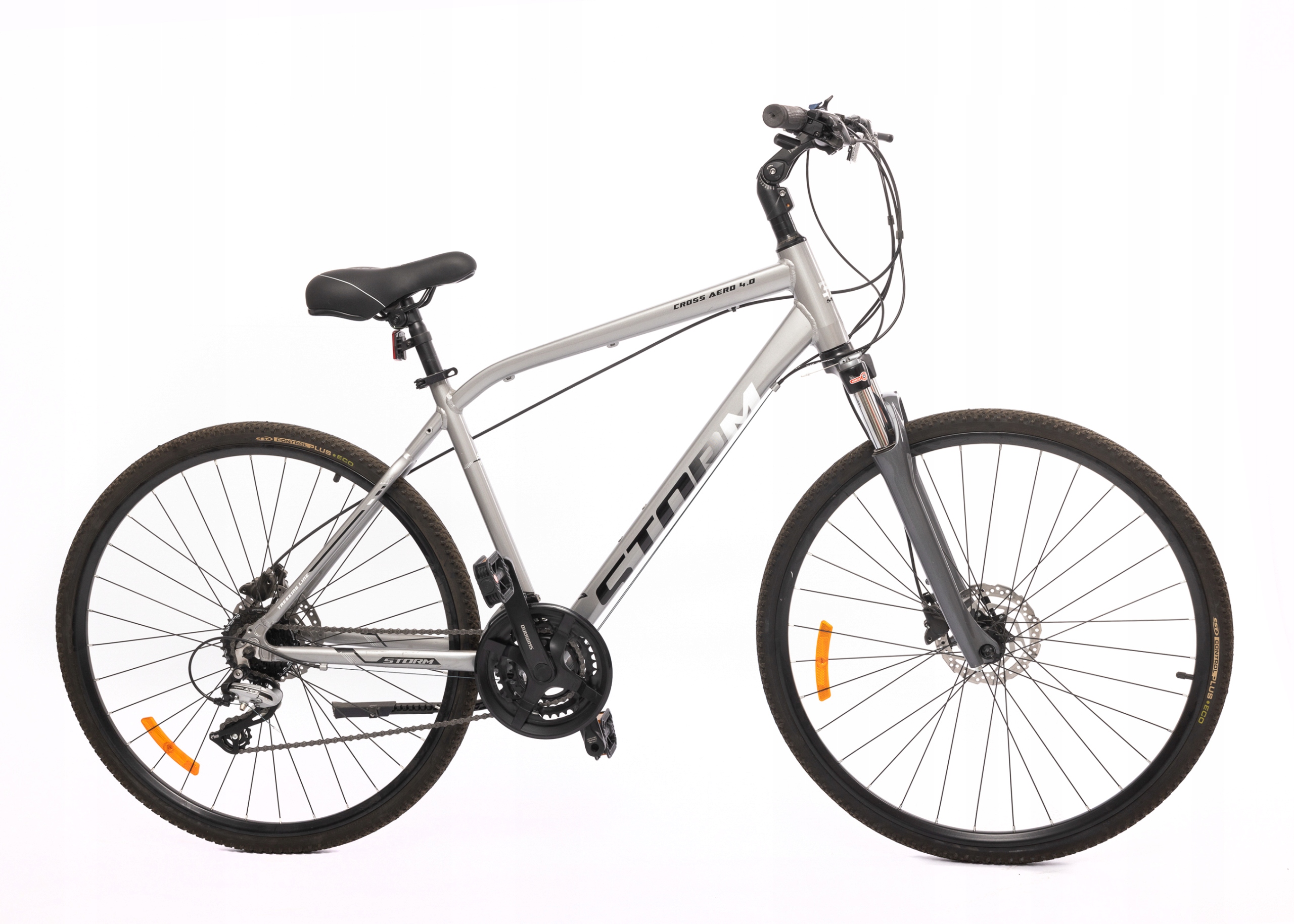 Rower crossowy Storm Cross Aero 4.0 Man rama 19 cali koło 28 " srebrny