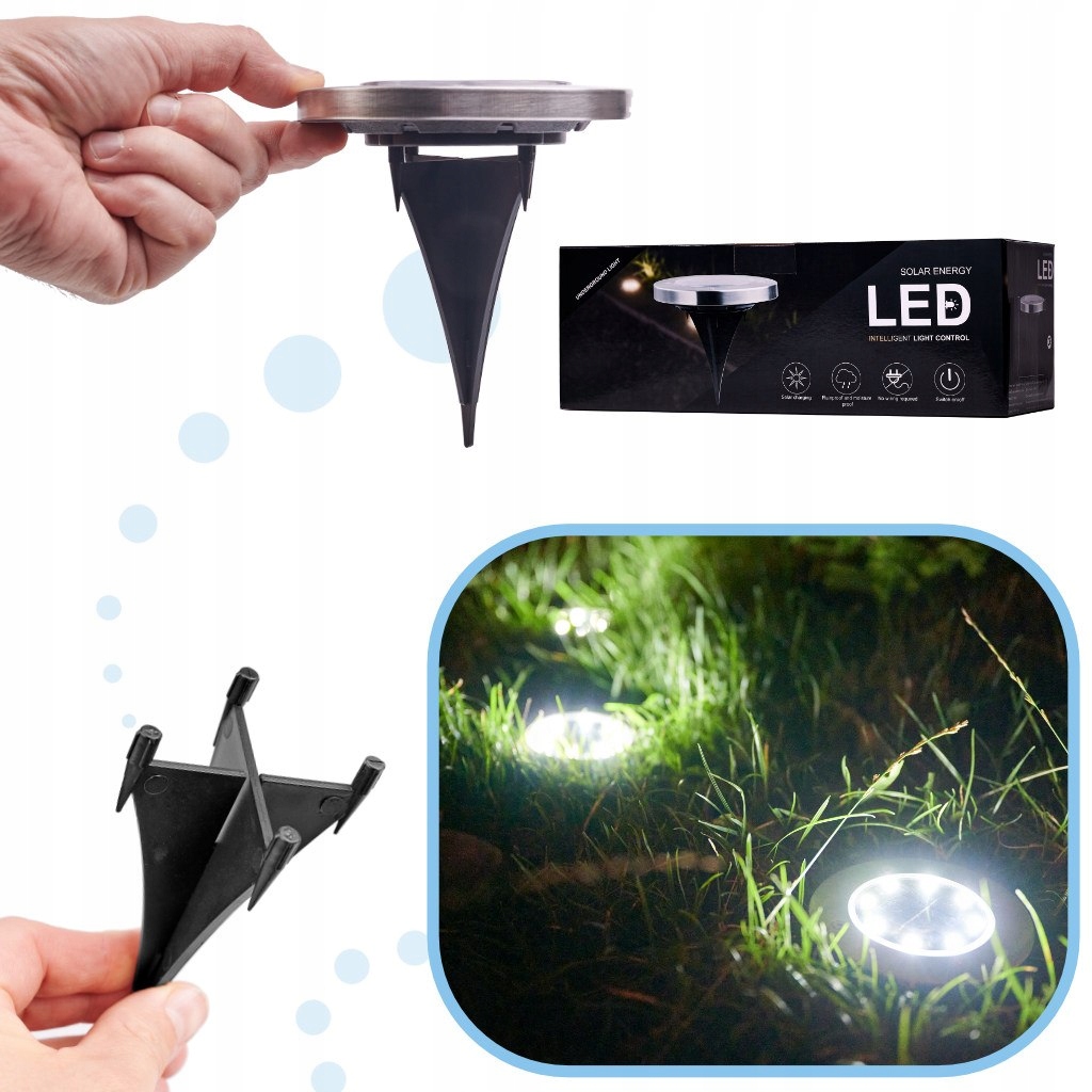 Lampa solarna ogrodowa LED najazdowa gruntowa 12szt Marka Ikonka