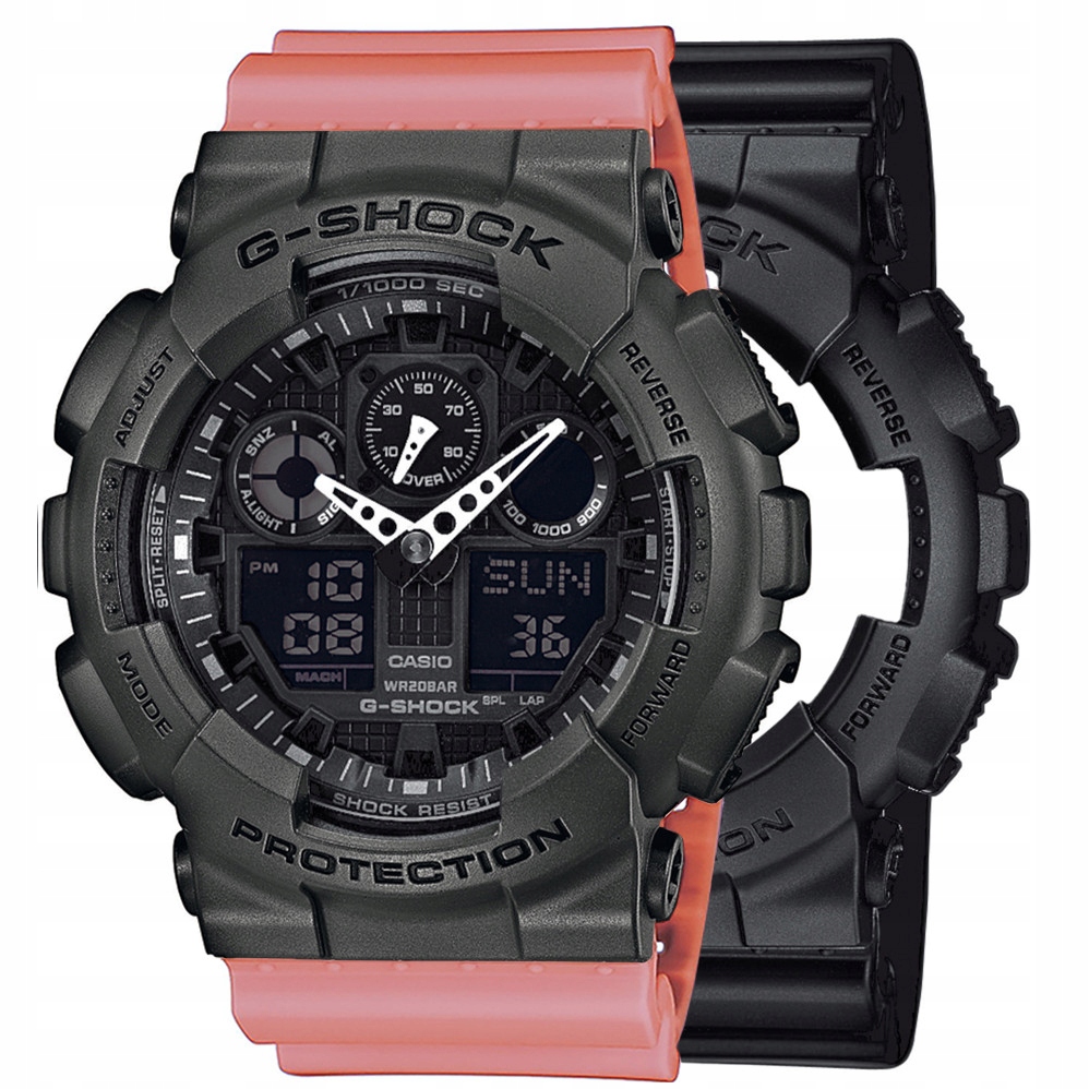 Sada G-shock GA-100-1A1ER Šedá Růžová