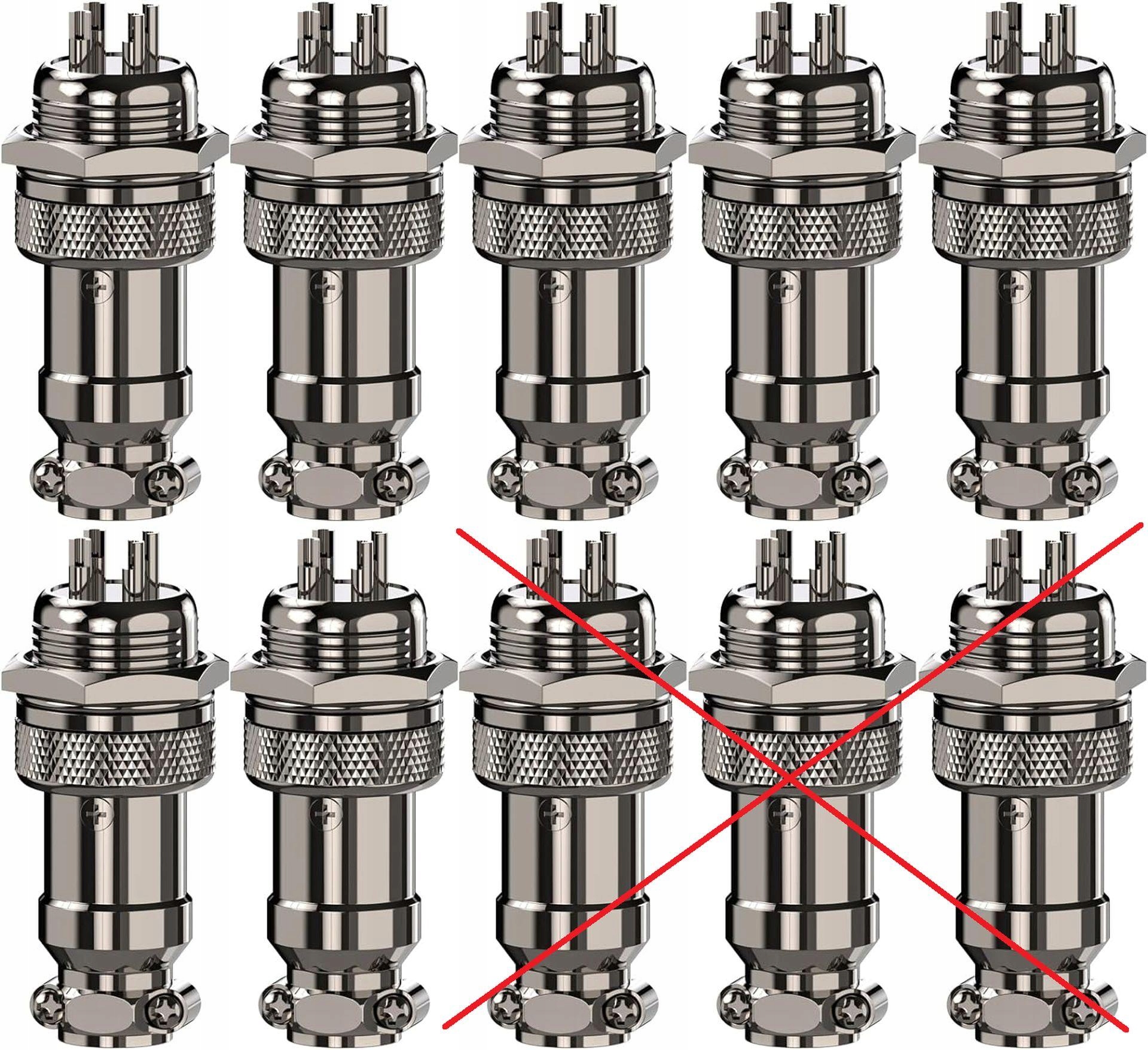 METALOWE ZŁĄCZA LOTNICZE GX16 4-PINOWE CLDIY 10 SZT Producent inny