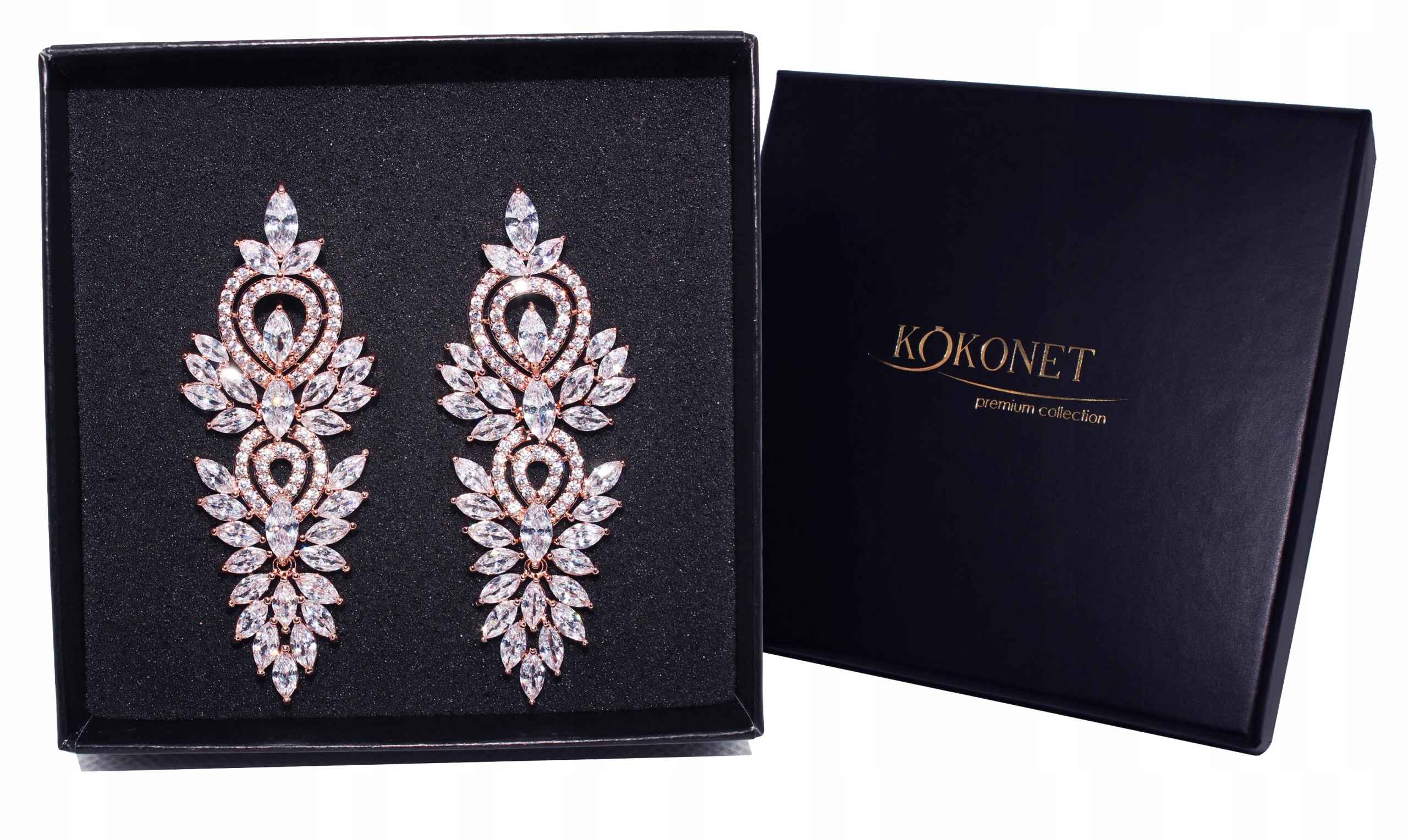 Svatební růžové zlato Velké xxl Dlouhé wow