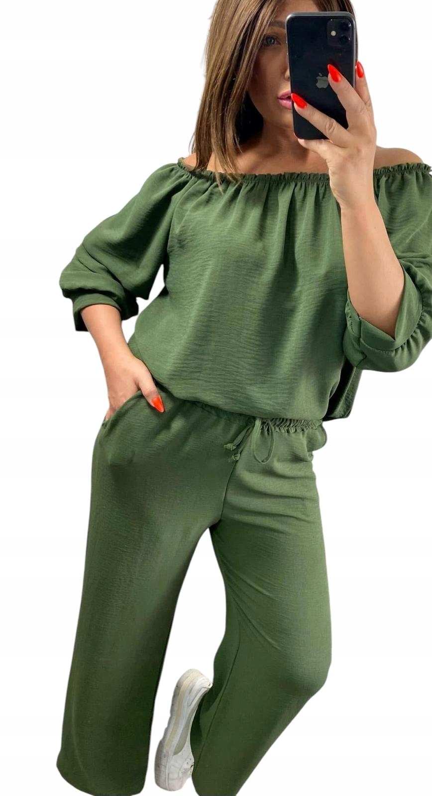 Z937 Komplet Halenka A Kalhoty Na Gumu Khaki vel. 50