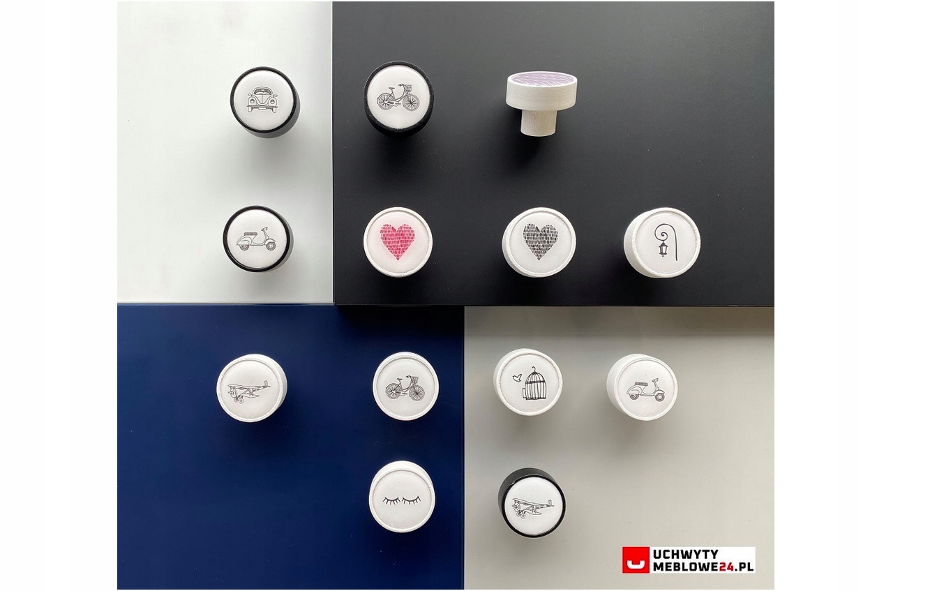 Gałka GAMET drewniana biały mat GD08 jamnik V103 Marka Gamet