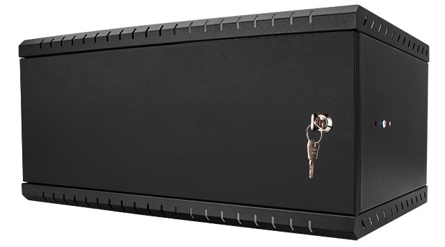 Szafa Serwerowa Wisząca Rack 19" 4U 450mm Drzwi Metalowe Czarna Stalflex