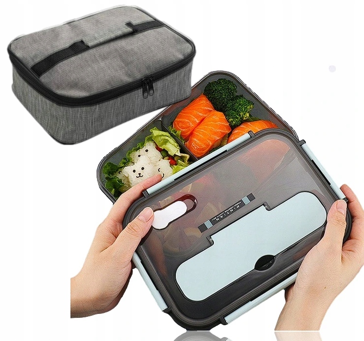 

Pojemnik Lunchbox z Zestawem Sztućów 4W1 Torba