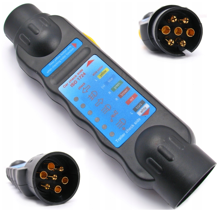 Tester Gniazda Wtyczki Próbnik Miernik Przyczepy Lawety 7pin