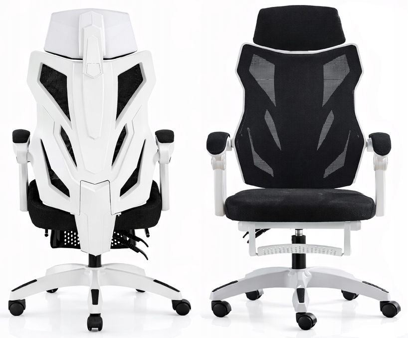 Fotel Gamingowy Biurowy Obrotowy Krzesło Gracza Regulowany Materiałowy