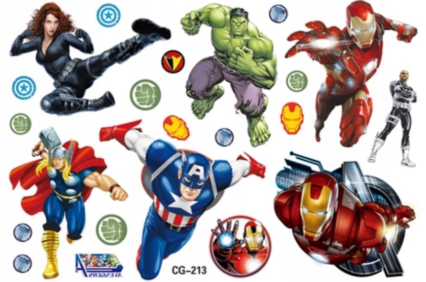 

Tatuaż dla dzieci Avengers kapitan Ameryka Thor