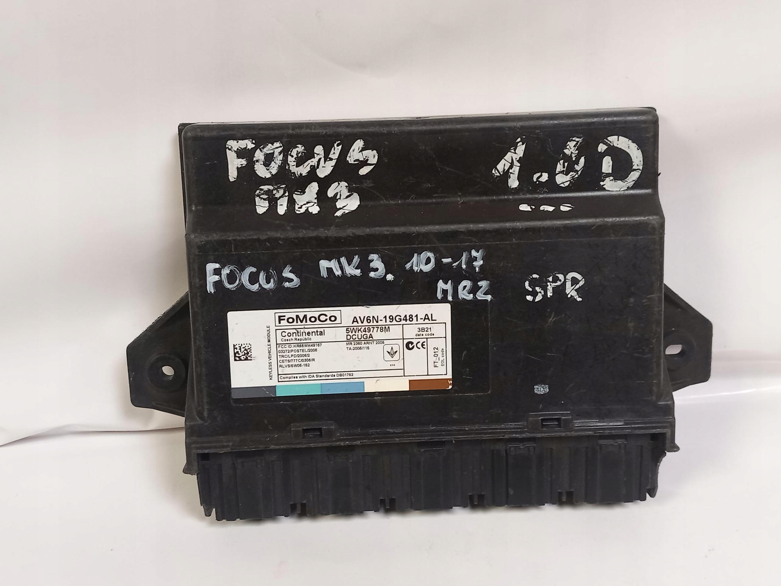 control unit comfort control unit FORD FOCUS MK3 AV6N-19G481-AL 10-17