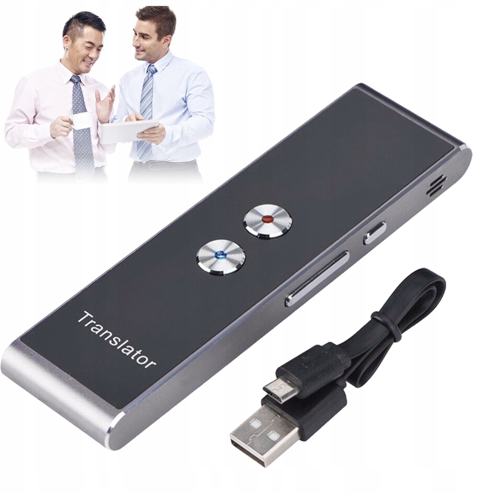 Elektroniczny Tłumacz Mowy Translator Przenośna Premium 33 Języków 800MAH