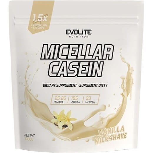 Evolite Micellar Casein 1000 g – bílkovina micelární kasein vanilka