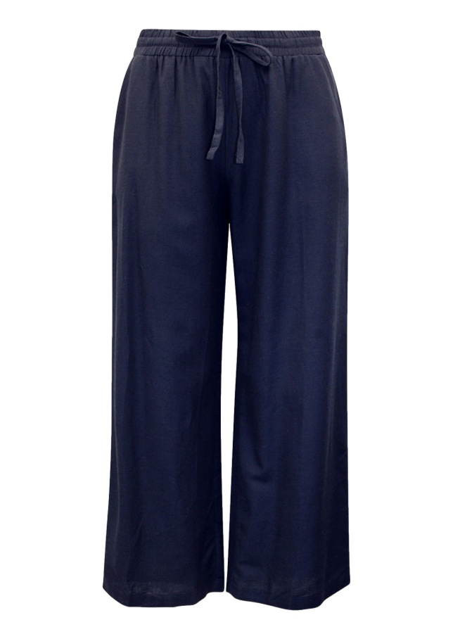 Plus Size Jd Williams Modré Kalhoty Len Široká Nohavice Short JD12 38