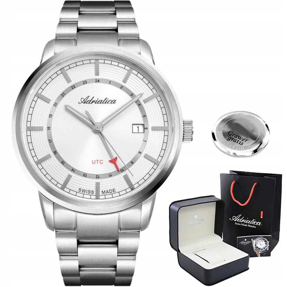 Pánské hodinky Adriatica Safír datumovka Gravírování