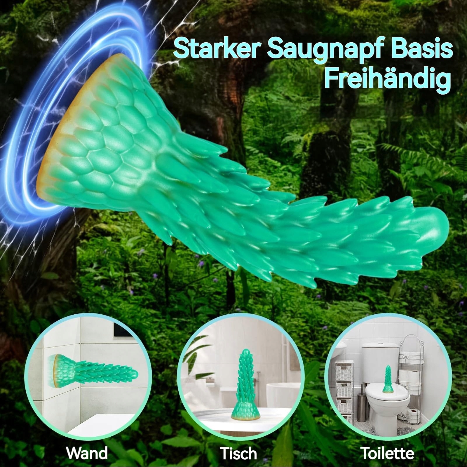 MONSTER DILDO Silikonowy Tentakel Dildo 20cm z Przyssawką Fantasy Analplug — miniatura 4