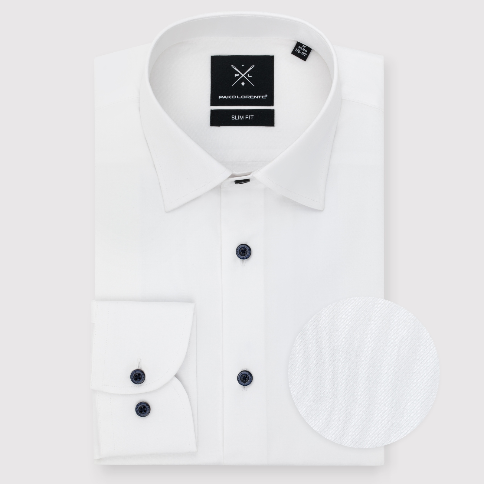 Bílá pánská košile s dlouhým rukávem Pako Lorente vel 43-44/164-170