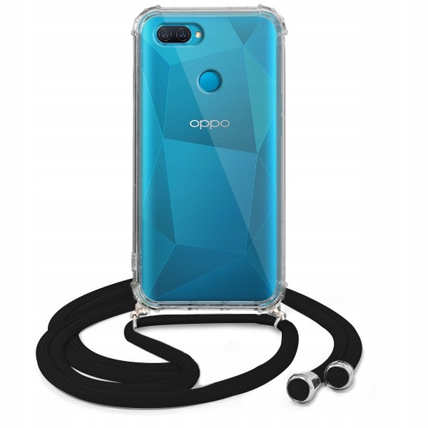 

Etui Crossbody Oppo A12 Czarny Sznurek Ochronne