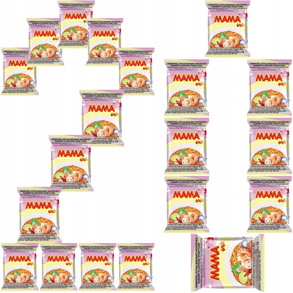 20x Thajská instantní polévka na těstoviny s krevetami Tom Yum 60g Mama