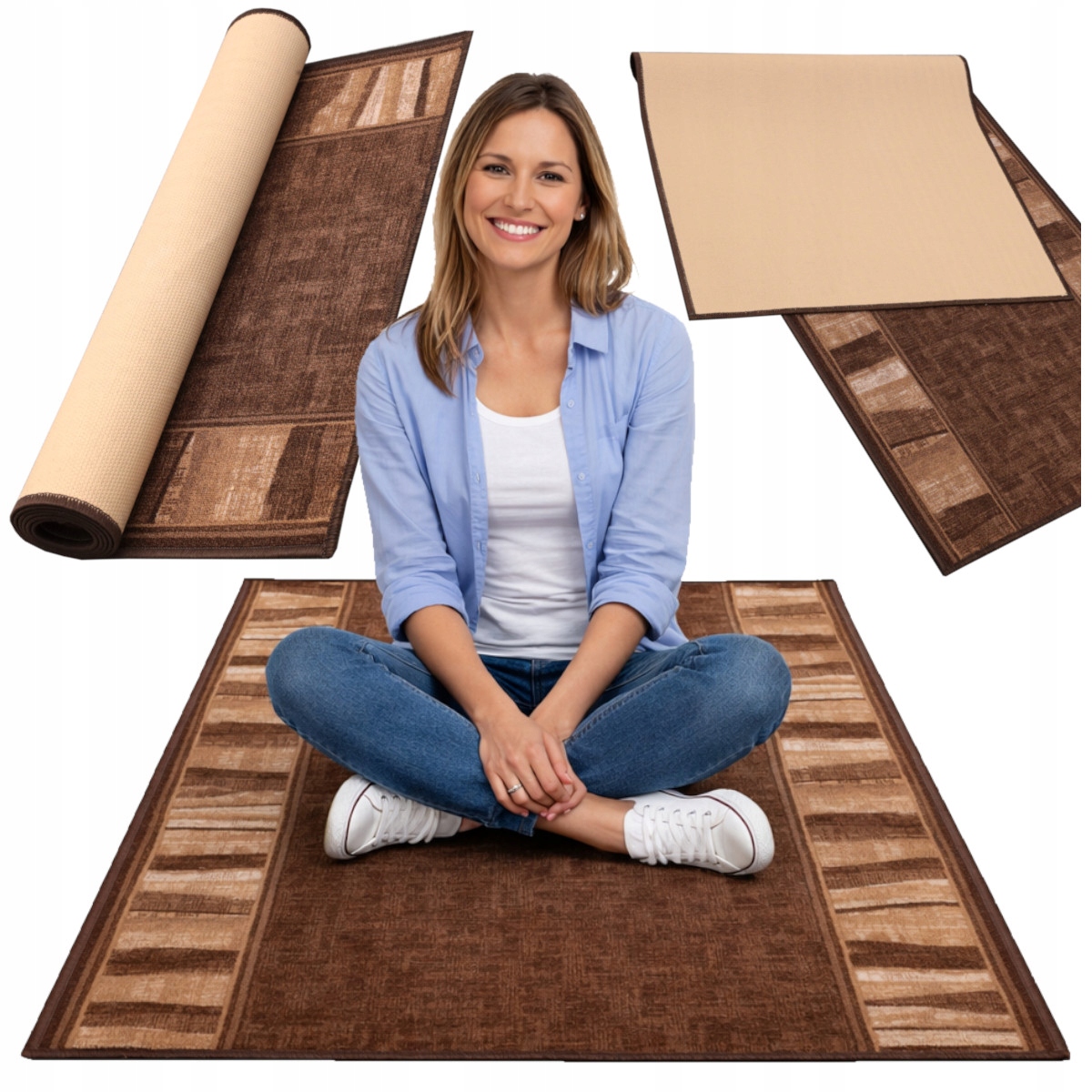 Koberec Běhoun na chodbu pogumovaný koberec koberec běhoun kobercový 100 x 150 cm chodníky